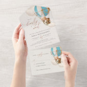 Bear Balloons Baby shower Tous en une invitation (Déchirure)