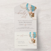 Bear Balloons Baby shower Tous en une invitation (À l'intérieur)