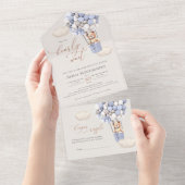 Bear Balloons Baby shower Tous en une invitation (Déchirure)