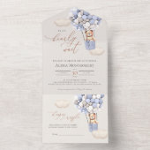 Bear Balloons Baby shower Tous en une invitation (À l'intérieur)