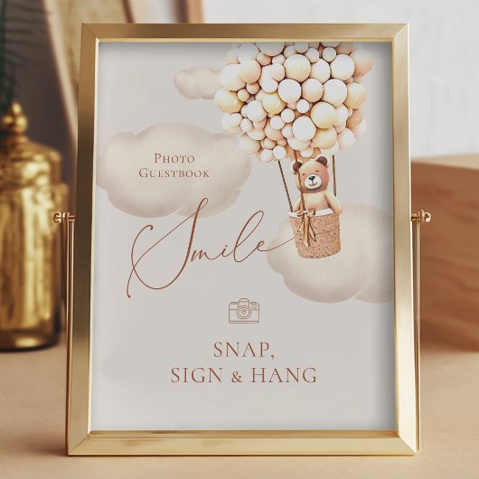 Bear Balloons Photo Livre d'or Snap Hang Sign