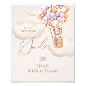 Bear Balloons Photo Livre d'or Snap Hang Sign (Devant)