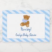 Bear bleu mini bouteille étiquette pour baby showe (Étiquettes simples)