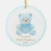 Bear Boy First Christmas Photo Ornement (Devant)