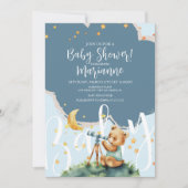  Bear Boy Stars Baby Shower  Invitation (Devant)