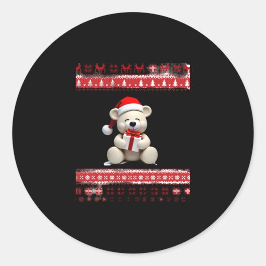 Bear Christmas Christmas (1) Ronde Sticker (Voorkant)