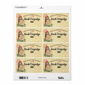 Bear cookie Noël à partir de vacances Étiquette de (Feuille entière)