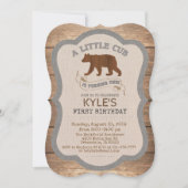 Bear Cub Boy 1er Anniversaire Invitation (Devant)