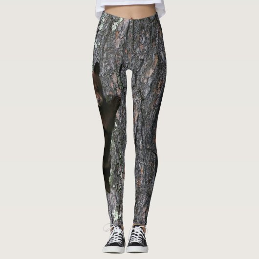 Bear Cub Escalade Tree Imprimer Leggings (Devant)