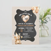 Bear Cub Invitation pour le premier anniversaire (Debout devant)