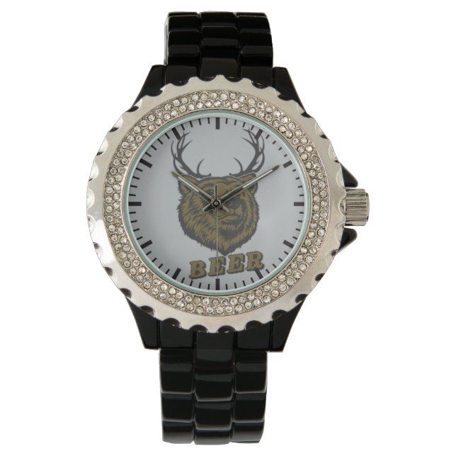 Bear + Deer = Beer? Horloge (Voorkant)