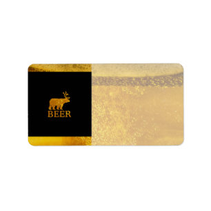 Bear Deer or Beer Silhouette Graphic Etiket