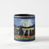 Bear Family and Moon Night Designer Blue Mug (Centre)