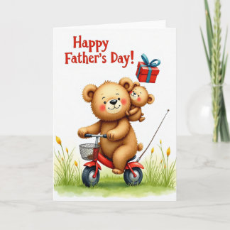 Bear Fathers Day Pedaling Card Kaart