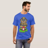 Bear Firefighter Fire extinguisher Fire department T-shirt (Voorkant volledig)