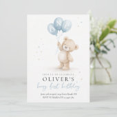 Bear First Birthday Invitation (Debout devant)