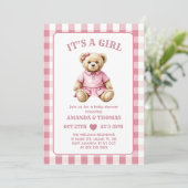 Bear Golf Girl Baby shower Invitation (Debout devant)