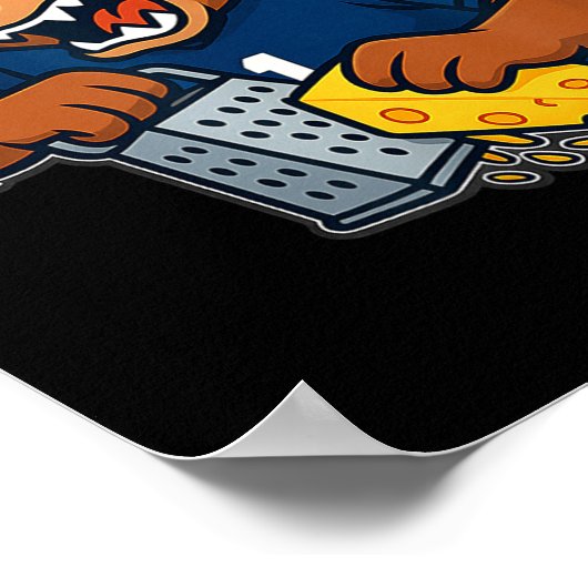 Bear Grating Cheese Funny  Poster (Hoek)