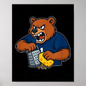 Bear Grating Cheese Funny  Poster (Voorkant)