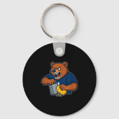Bear Grating Cheese Funny  Sleutelhanger (Voorkant)