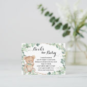 Bear Greenery Apportez une carte Baby shower livre (Debout devant)