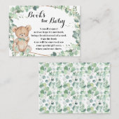 Bear Greenery Apportez une carte Baby shower livre (Devant / Derrière)