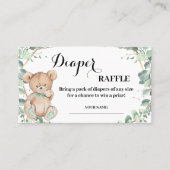 Bear Greenery Déchets Raffle Ticket Carte Douche (Devant)