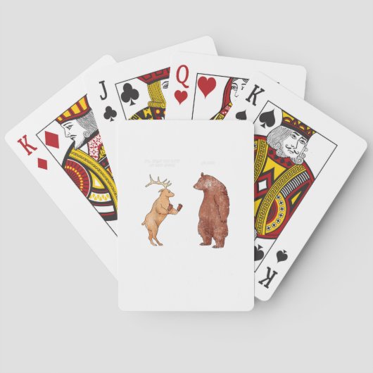 Bear Hands Oh Deer Funny Sayings Pun Gift  Pokerkaarten (Achterkant)