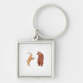 Bear Hands Oh Deer Funny Sayings Pun Gift Sleutelhanger (Voorkant)