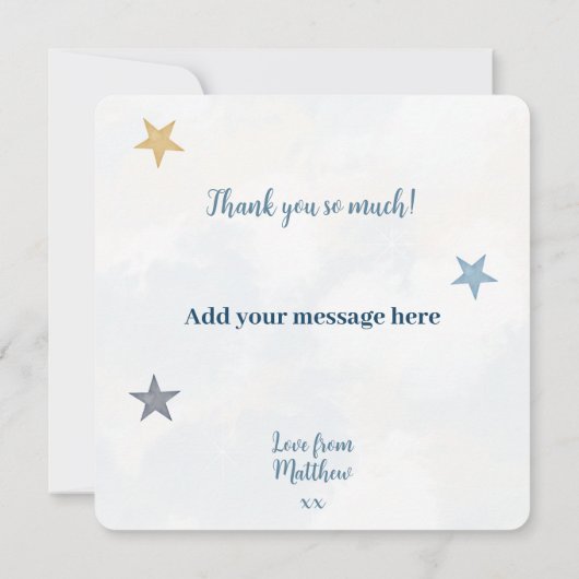 Bear in a Balloon Flat Merci Cartes (Dos)