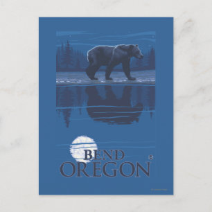 Bear in Moonlight - Bend, Oregon Briefkaart