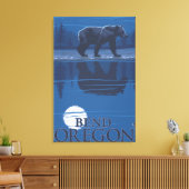 Bear in Moonlight - Bend, Oregon Canvas Afdruk (Insitu (Woonkamer))