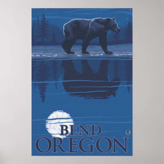 Bear in Moonlight - Bend, Oregon Poster (Voorkant)