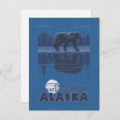 Bear in Moonlight - Denali National Park, Alaska Briefkaart (Voorkant / Achterkant)