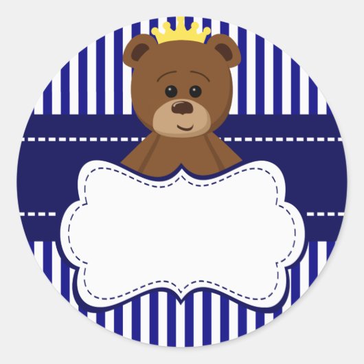 Bear King - Round Sticker (Voorkant)
