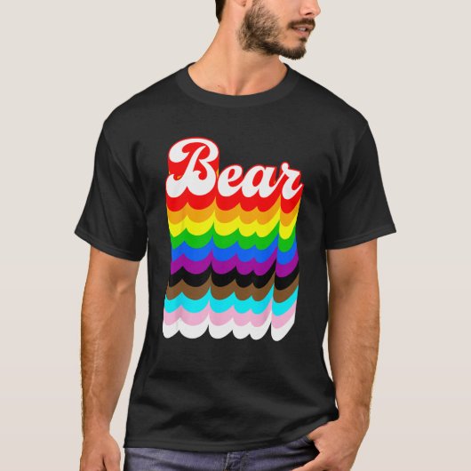 Bear LGBTQ pride rainbow T-shirt (Voorkant)