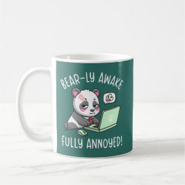 Bear-ly Awake Fully Annoyed - Panda Office Humor Koffiemok