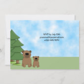 Bear mignonne et Baby shower Cabine Invitation pou (Dos)