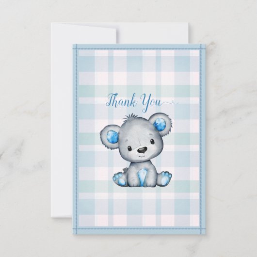 Bear mignonne pour Baby shower garçon Merci (Devant)