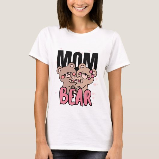 bear-mom Shirt Cute Graphic Design (Voorkant)