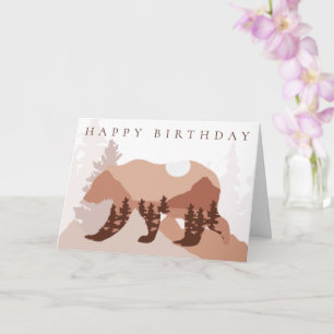 Bear Moon Forest Bonne Anniversaire pour Lui Carte