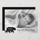 Bear Nice to Meet You Baby Photo Faire-part (Devant / Derrière)