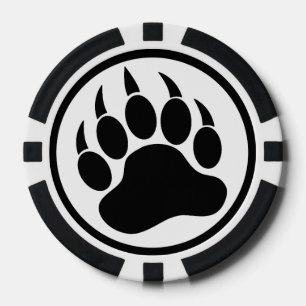 Bear Paw Black and White jetons de poker