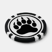 Bear Paw Black and White jetons de poker (Simple)