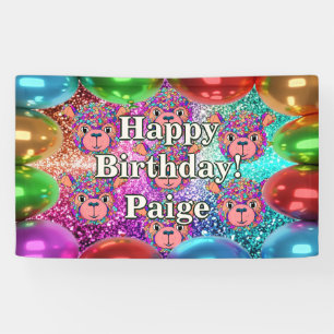 Bear Personnalisé caractère bannière d'anniversair