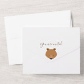 Bear Photo Cute Premier Anniversaire Invitation (Verso)