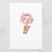 Bear Pink Balloons Baby Shower Menu (Dos)