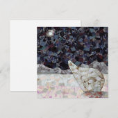 Bear polaire et carte de Noël Carré étoile, blanc (Devant / Derrière)