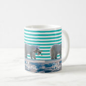 Bear Polar Green Strig Mug (Devant droit)