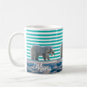 Bear Polar Green Strig Mug (Gauche)